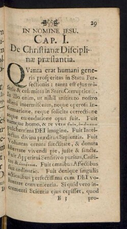 Cap. I. De Christianae Disciplinae praestantia