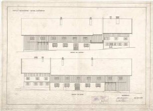 Littmann, Max; Bocksberg; Stallgebäude und Bauernhaus - Bauernhaus, Ost - u. Westseite (Ansichten)