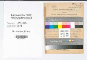 Entnazifizierung Franz Schoemer , geb. 20.04.1894 ()