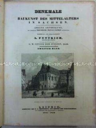 Tafelband mit Stahlstichen von Baudenkmalen in Sachsen