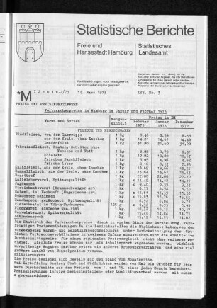 Verbraucherpreise in Hamburg im Januar und Februar 1973 : Lfd. Nr. 3