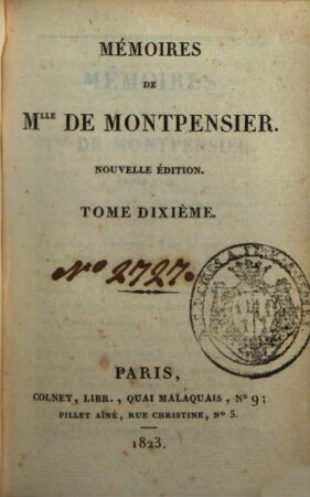 Mémoires De Mlle De Montpensier, 10