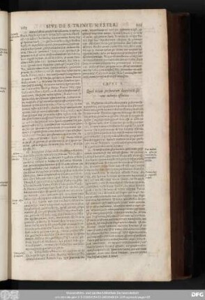 Caput V. Quod trium personarum divinitatis sit una indivisa esentia.