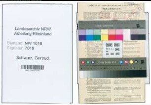 Entnazifizierung Gertrud Schwarz , geb. 11.03.1887 ()