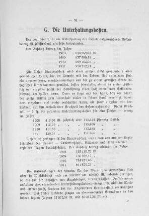 G. Die Unterhaltungskosten.