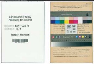 Entnazifizierung Heinrich Rettler , geb. 16.05.1891 (Schulrektor)