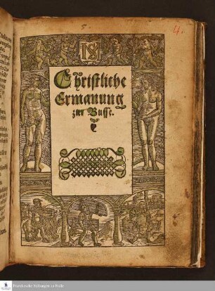 Christliche || Ermanung || zur Busse.||