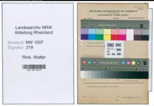 Entnazifizierung Walter Rink , geb. 08.05.1905 (Kaufmann)