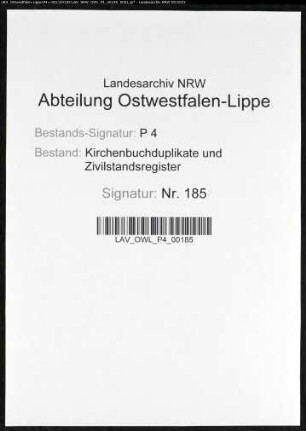 Kirchenbuchduplikat der evangelisch-reformierten Gemeinde Lünen (GHT 1818-1820, GT 1821, GHT 1822-1826). (Gemeinde: Lünen, evangelisch-reformierte Gemeinde)