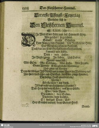 Der erste Pfingst-Feyertag Verliebet sich in Den Fleischernen Himmel