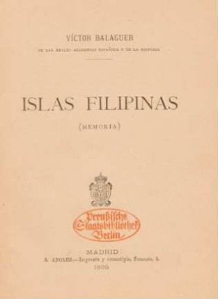 Islas Filipinas : (memoria)