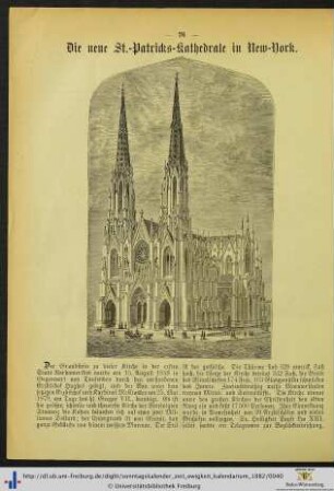 Die neue St.-Patricks-Kathedrale in New-York.