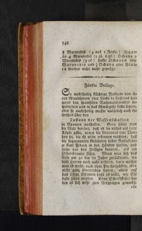 Fünfte Beilage.