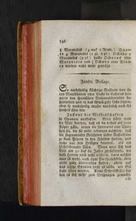 Fünfte Beilage.