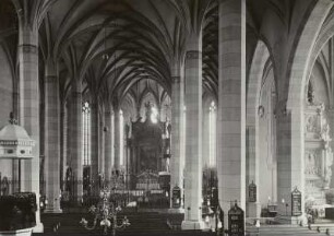Bautzen. Simultankirche Sankt Petri, Inneres, Mittelschiff nach Osten