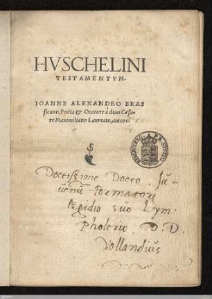 Hvschelini Testamentvm