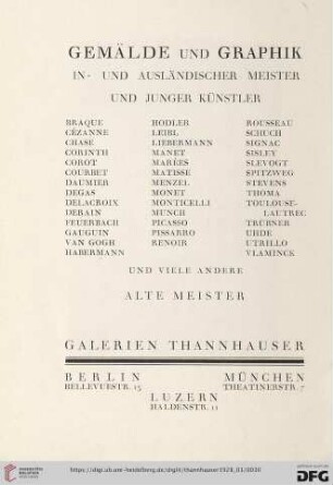 Gemälde und Graphik