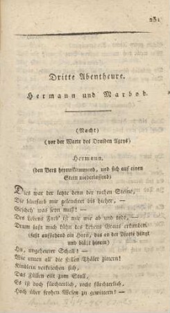 Dritte Abentheure. Hermann und Marbod