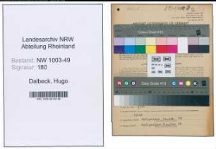 Entnazifizierung Hugo Dalbeck , geb. 16.11.1884 (Galvaniseur)