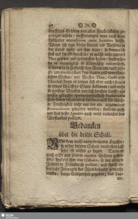 Gedancken über die dritte Schale