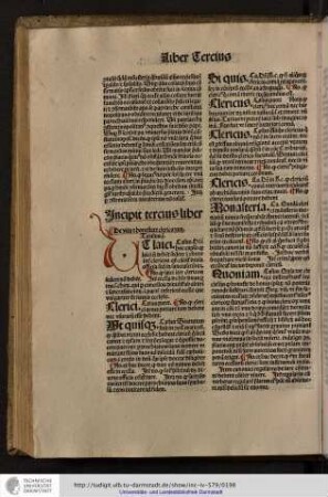 Incipit tertius liber.