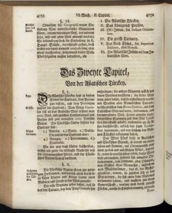 Das Zweyte Capitel, Von der Asiatischen Türckey.