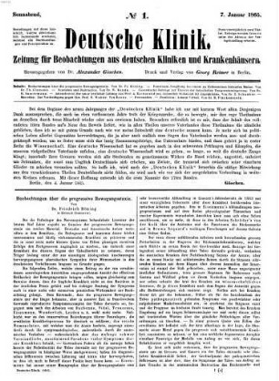 Deutsche Klinik : Zeitung für Beobachtungen aus deutschen Kliniken und Krankenhäusern. 17. 1865