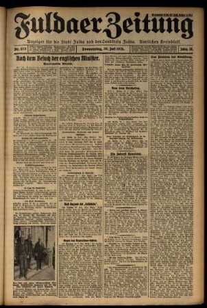 Erste Ausgabe vom Donnerstag, den 30. Juli 1931.