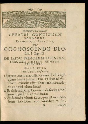 Cap. IX. De Lapsu Primorum Parentum, Tanquam Miseriae Humanae Principio