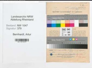 Entnazifizierung Artur Bernhardt , geb. 20.05.1897 (Polizeibeamter)