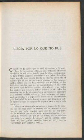 Elegía por lo que no fue