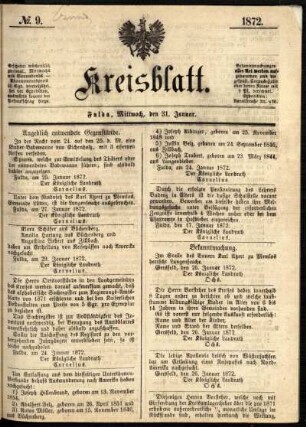 Ausgabe vom Mittwoch, den 31. Januar 1872.