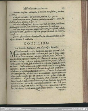 Consilium. De Tuenda Sanitate, pro aliquo Jurisperito