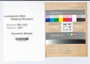 Entnazifizierung Michael Keunecke , geb. 15.08.1901 (Kaufmann)