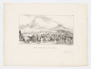 Marche de troupes françaises dans des Pyrennées, Blatt 18 der Folge "Lithographisches Album"