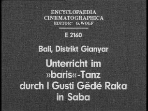 Bali, Distrikt Gianyar - Unterricht im »baris«-Tanz durch I Gusti Gedé Raka in Saba