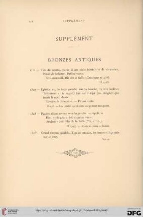 Bronzes antiques (No. 1321 - 1323)