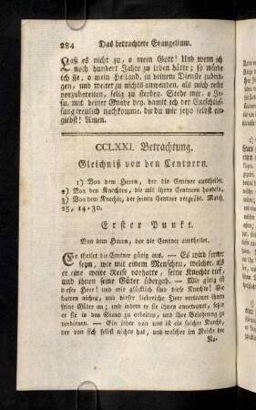 284-294, Gleichniß von den Centnern.