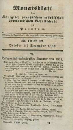 Nr. 10 bis 12. October bis December 1839.