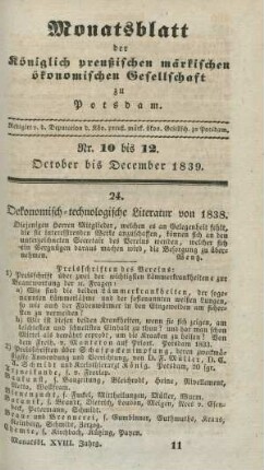 Nr. 10 bis 12. October bis December 1839.