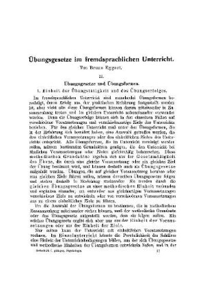 Übungsgesetze im fremdsprachlichen Unterricht : (Fortsetzung)