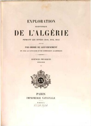 Exploration Scientifique De L'Algérie Pendant Les Années 1840, 1841, 1842, 5