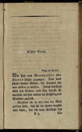 Erster Brief. - Fünfter Brief.
