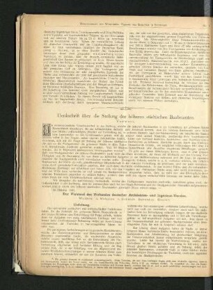 Denkschrift über die Stellung der höheren städtischen Baubeamten