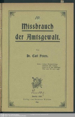 Missbrauch der Amtsgewalt