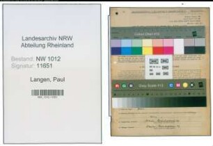 Entnazifizierung Paul Langen , geb. 18.04.1884 (Kauffrau)