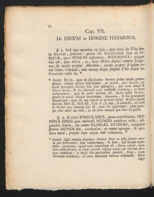 Cap. VII. De Finum in Homine Harmonia.
