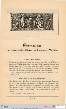 Gemälde hervorragender älterer und neuerer Meister (Nr. 1 - 125)
