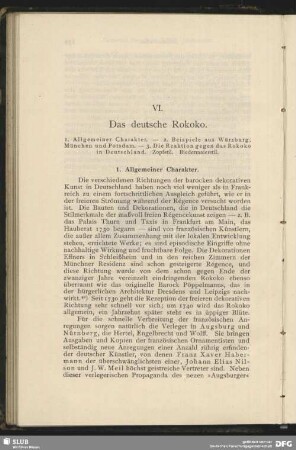 VI: Das deutsche Rokoko