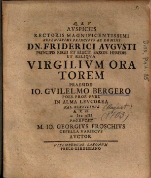 Virgilivm Oratorem